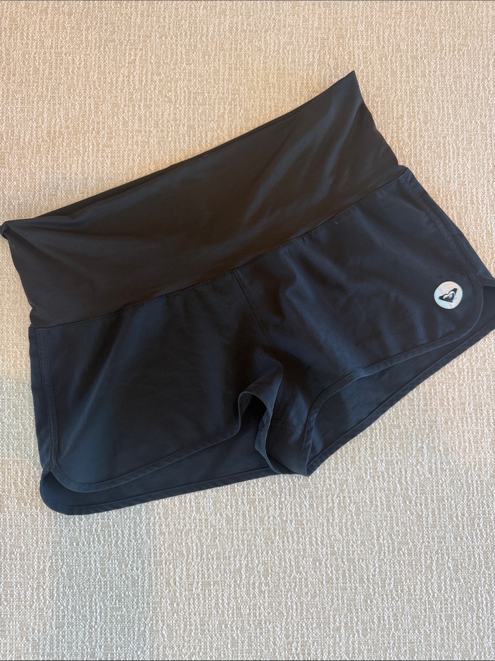 Roxy Black Athletic Fold-Over Waist Shorts